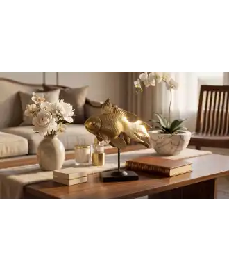 Pesce Oro Sinuoso grande 1 — Decorazione Luxury | Maison Imperiale