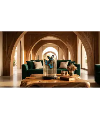 Farfalle Bleu con campana in Vetro 1 — Decorazione Luxury | Maison Imperiale