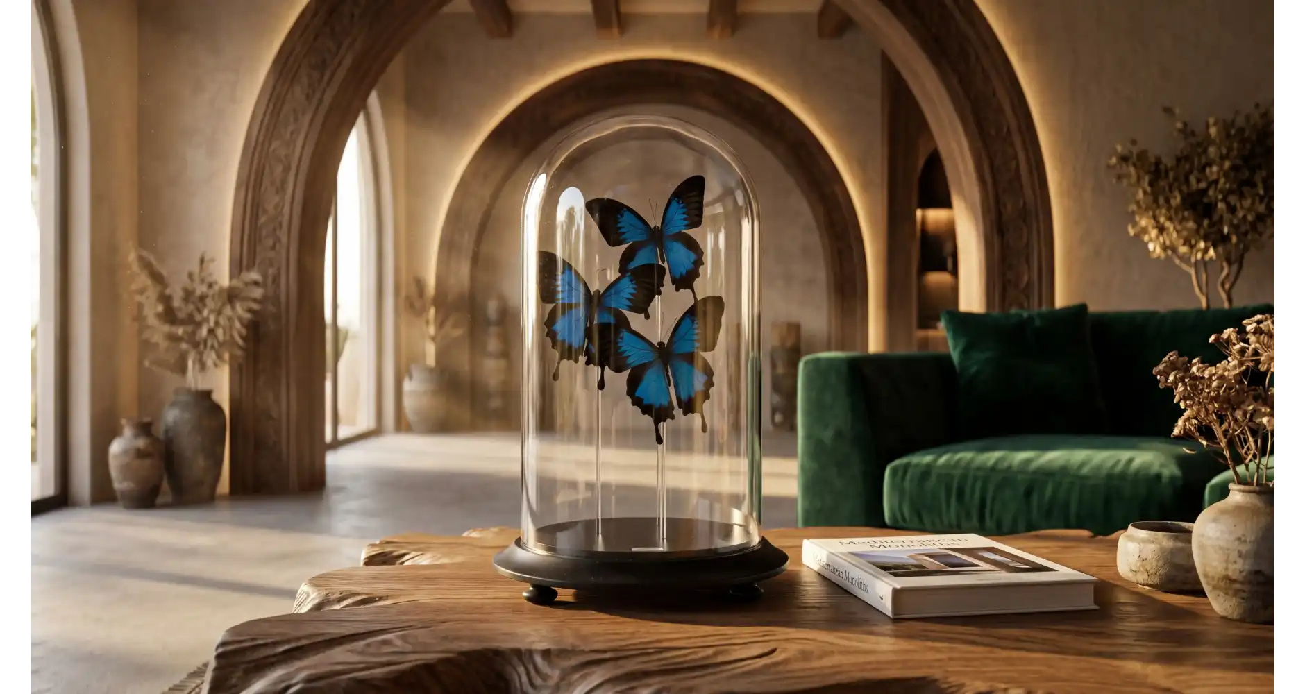Farfalle Bleu con campana in Vetro — Decorazione Luxury | Maison Imperiale