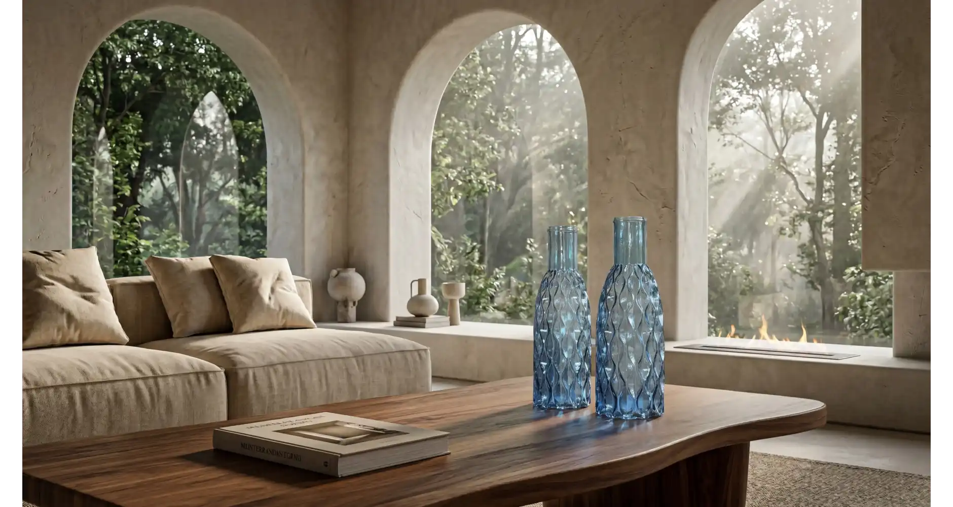 Vaso in Vetro Riciclato Ondulato — Decorazione Luxury | Maison Imperiale