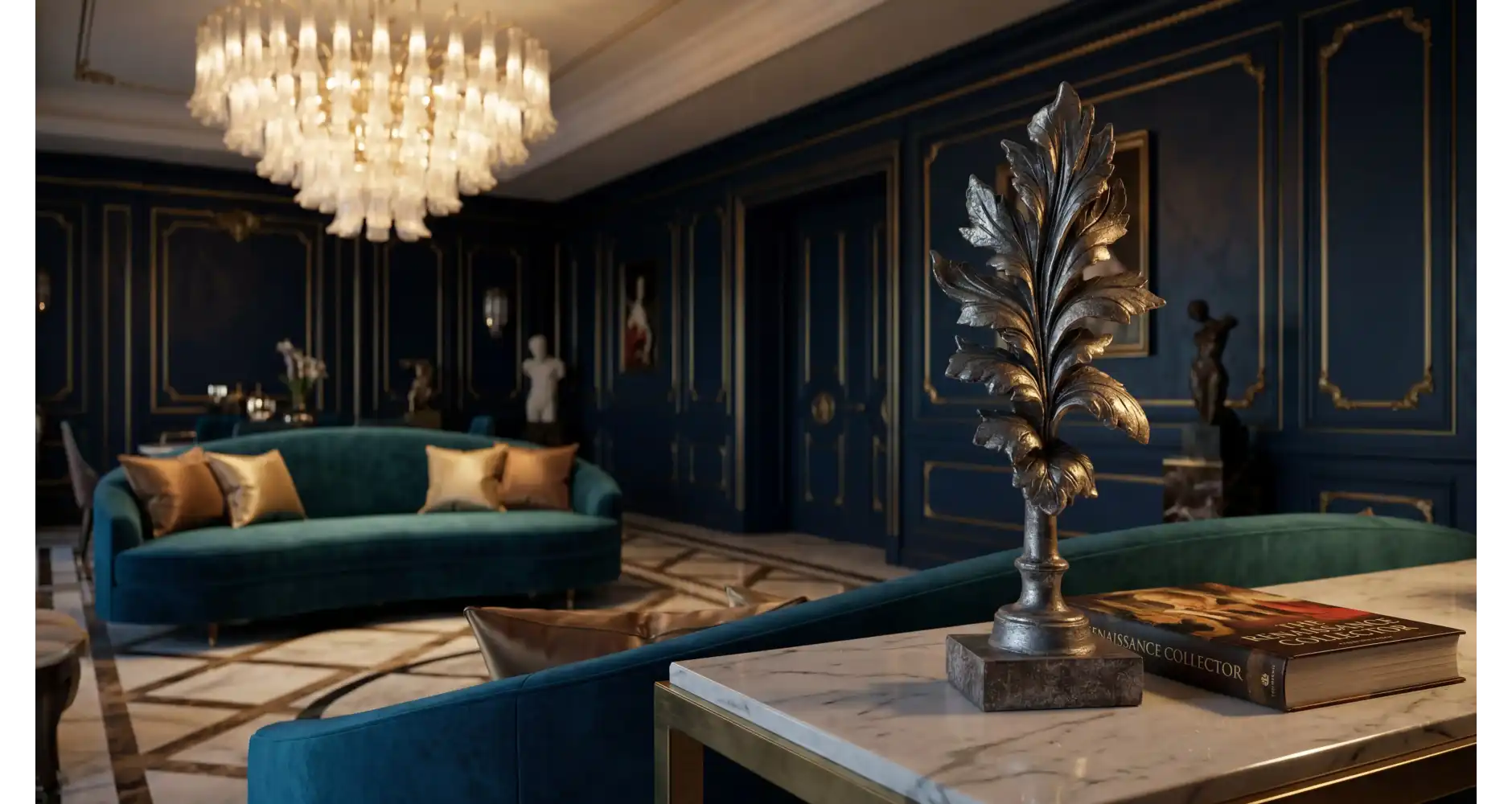 Ornement Décor ajourée plume —  Décoration Luxury | Maison Imperiale