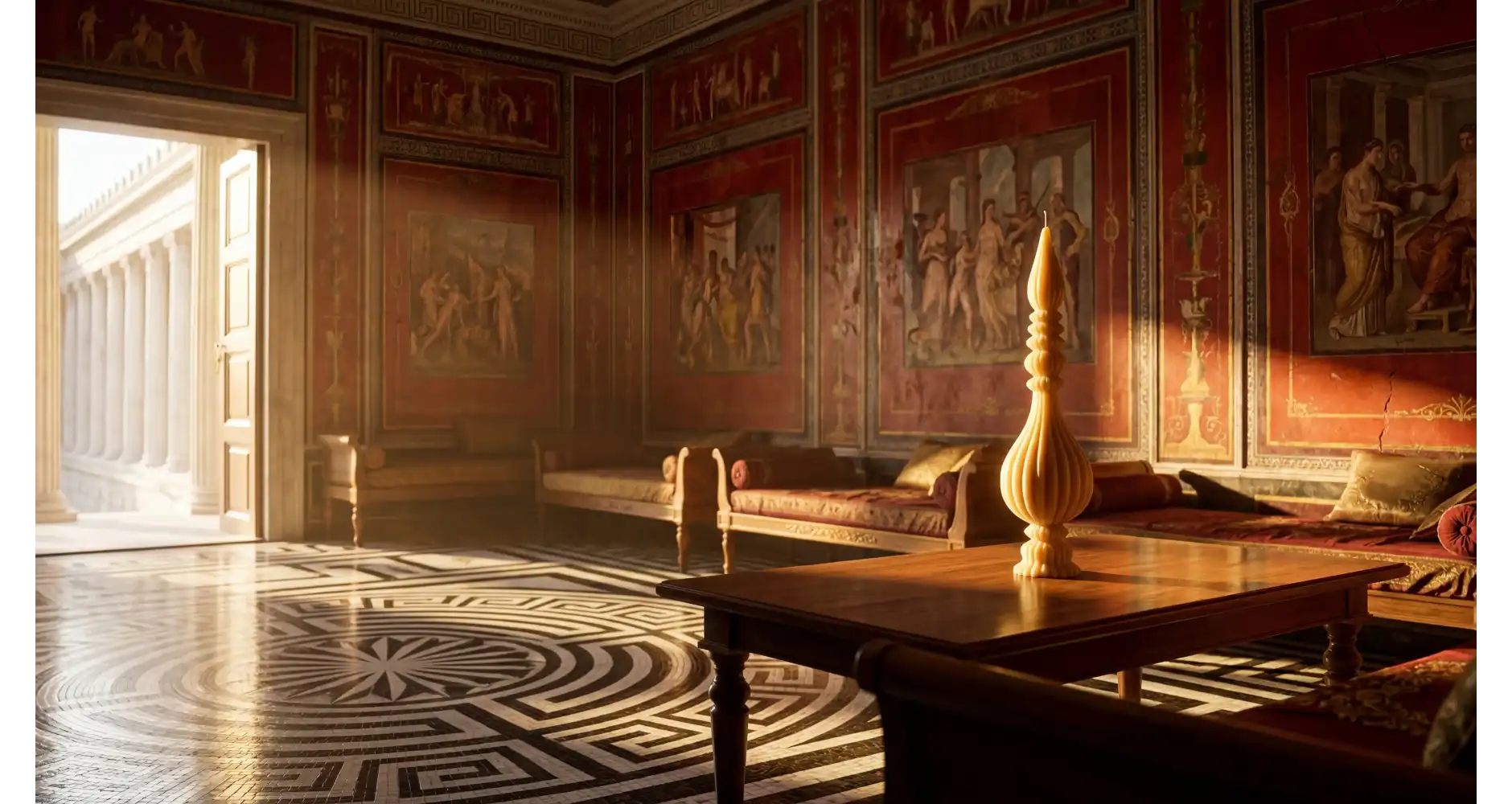Grande Bougie Baroque en Cire d’Abeille —  Décoration Luxury | Maison Imperiale
