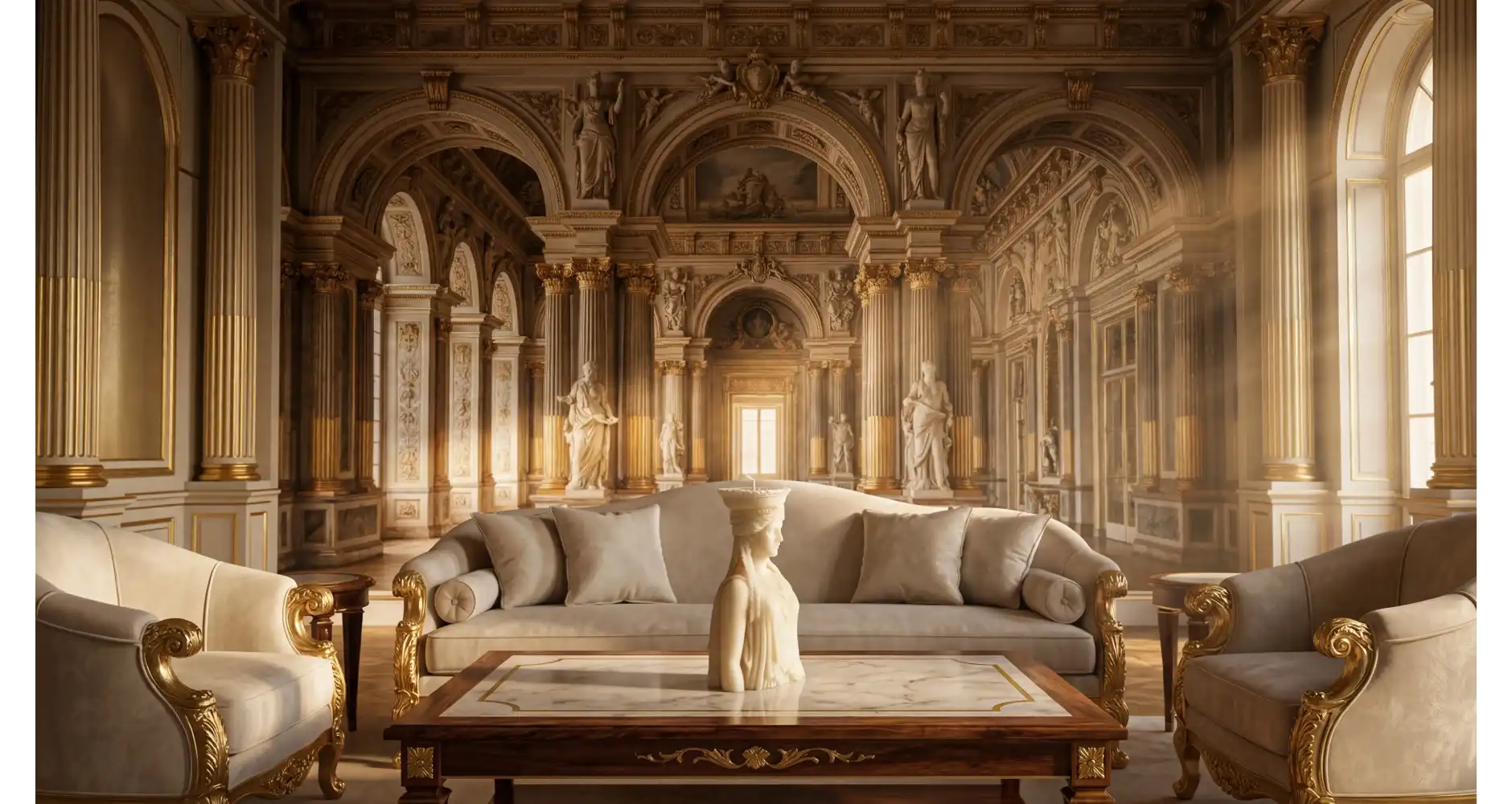 Bougie Caryatide Demi-Buste en Cire d’Abeille —  Décoration Luxury | Maison Imperiale