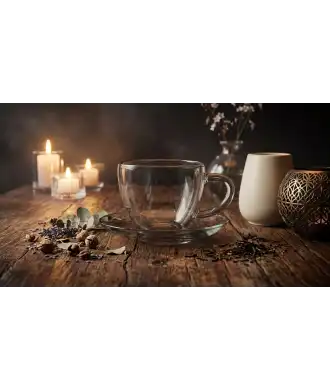 Glass Tea Cup with Saucer —  Decoration Luxury | Maison Imperiale