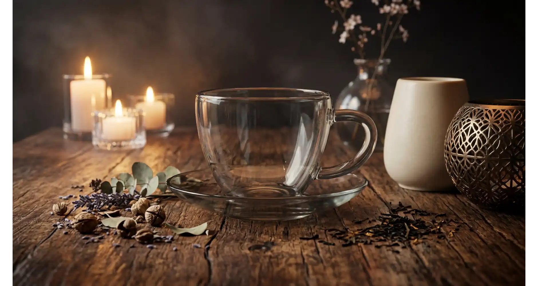 Tazza in Vetro con Piattino — Decorazione Luxury | Maison Imperiale