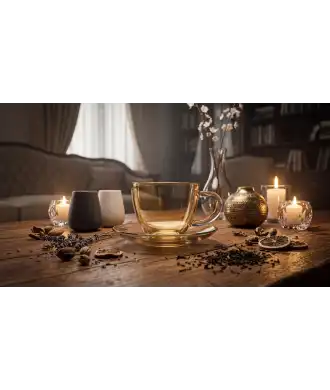 Tasse en Verre avec Soucoupe 1 —  Décoration Luxury | Maison Imperiale