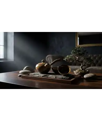 Set in Porcellana Khaki con Manico in Legno — Decorazione Luxury | Maison Imperiale