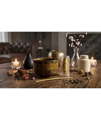Set Matcha – Tazza Ocra,  Frusta e Cucchiaio — Decorazione Luxury | Maison Imperiale