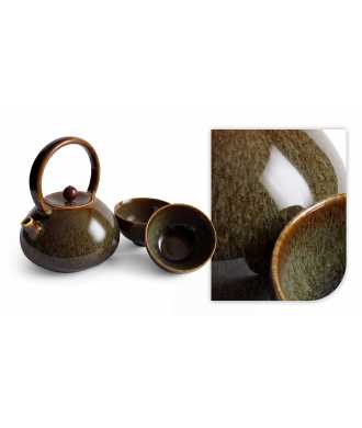 Set in Porcellana Artigianale verde