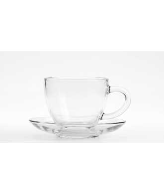 Glass Tea Cup with Saucer