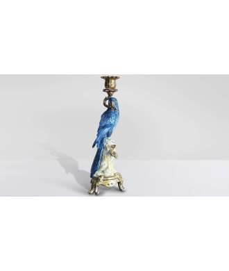 Bougeoir Perroquet Bleu & Or 3 —  Décoration Luxury | Maison Imperiale