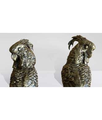 Antique Gold & Brown Parrot Couple 9 —  Decoration Luxury | Maison Imperiale